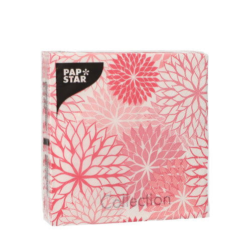 Servietten, 3-lagig 1/4-Falz 25 cm x 25 cm rosa "Floralies"