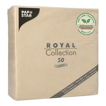 Servietten "ROYAL Collection" 1/4-Falz 40 cm x 40 cm sand in Papierverpackung