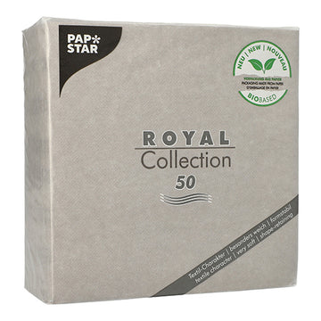 Servietten "ROYAL Collection" 1/4-Falz 40 cm x 40 cm grau in Papierverpackung