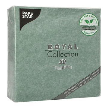Servietten "ROYAL Collection" 1/4-Falz 40 cm x 40 cm dunkelgrün in Papierverpackung