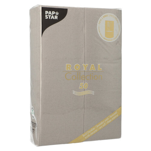 Servietten "ROYAL Collection" 48 cm x 30 cm grau mit Besteckfalz