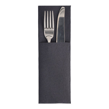 Servietten "ROYAL Collection" 48 cm x 30 cm schwarz mit Besteckfalz