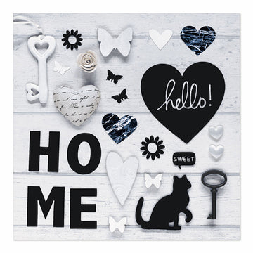 Servietten, 3-lagig 1/4-Falz 33 cm x 33 cm "Home"