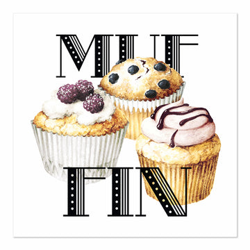 Servietten, 3-lagig 1/4-Falz 33 cm x 33 cm "Muffin"