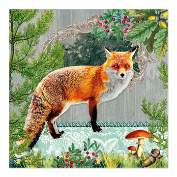Servietten, 3-lagig 1/4-Falz 33 cm x 33 cm "Fox Portrait"
