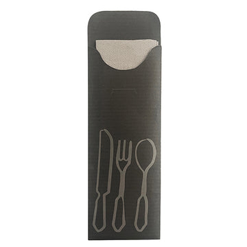 Bestecktaschen 23,5 cm x 7,3 cm anthrazit inkl. farbiger Serviette