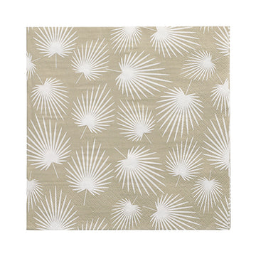 Servietten, 3-lagig 1/4-Falz 33 cm x 33 cm "White Leaves"