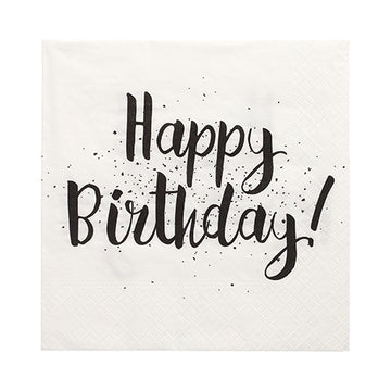 Servietten, 3-lagig 1/4-Falz 33 cm x 33 cm "Happy Birthday"
