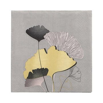 Servietten, 3-lagig 1/4-Falz 33 cm x 33 cm "Golden Ginko"