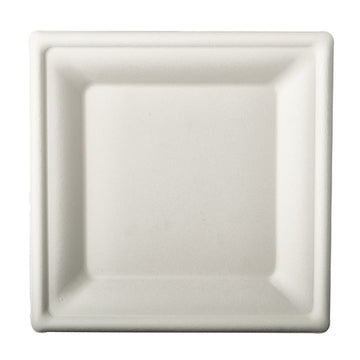 Teller, Zuckerrohr "pure" eckig 20 cm x 20 cm weiss
