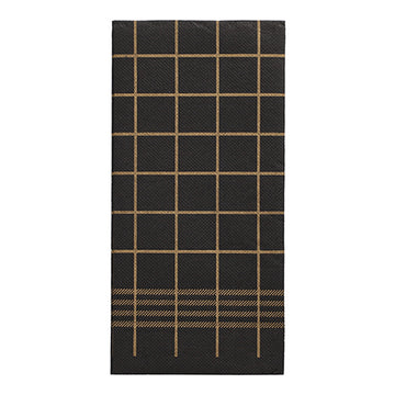 Servietten, 2-lagig "PUNTO" 1/8-Falz 39 cm x 40 cm schwarz/gold "Kitchen Towel"