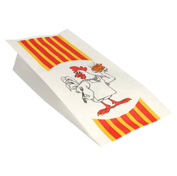 Hähnchenbeutel, Papier mit HDPE-Einlage 28 cm x 13 cm x 8 cm "Grillhähnchen" 1/1
