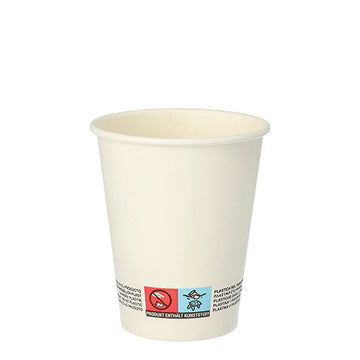 Trinkbecher, Pappe "To Go" 0,2 l Ø 8 cm · 9,1 cm weiss