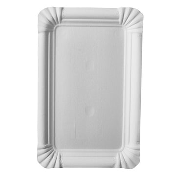 Teller, Pappe eckig 13 cm x 20 cm weiss