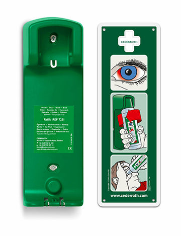 "Cederroth" Wandhalter Augendusche 27 cm x 9 cm x 7 cm "Eye Wash" inkl. Hinweisschild