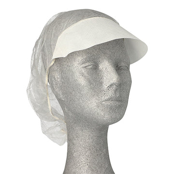 "Medi-Inn" Barett-Hauben, Vlies Ø 52 cm weiss mit Schirm