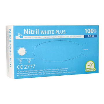 "Medi-Inn" Handschuhe, Nitril puderfrei "White Plus" weiss Größe: M