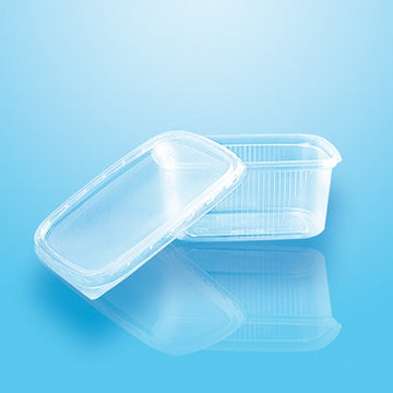 Verpackungsbecher mit Deckel, PP eckig 200 ml 4,4 cm x 8,9 cm x 11,4 cm transparent