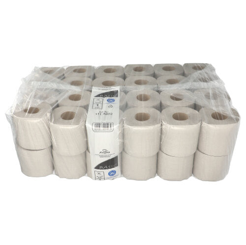 Rollen Toilettenpapier, 1-lagiges Krepp Ø 11,5 cm · 12 cm x 9,8 cm natur "Basic" 400 Blatt