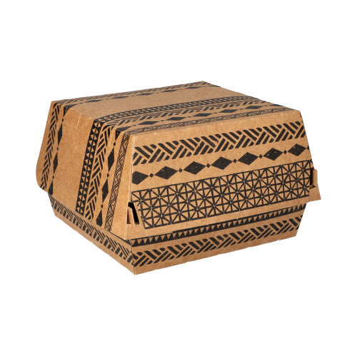 Burgerboxen, Pappe 7,8 cm x 11 cm x 11,5 cm braun "Maori" groß