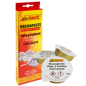 "favorit" Sicherheits-Brennpasten Ø 9 cm · 2,5 cm Aluschale; Set 3 x 80 g