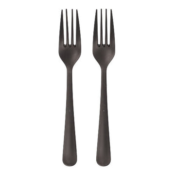 "Circulware" Mehrweg-Gabeln PP-MF 19 cm schwarz "Gaia" extra stabil, in Spenderbox