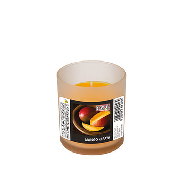 "GALA" Duftkerze im Glas Ø 70 mm · 77 mm pfirsich - Mango-Papaya "Indro"