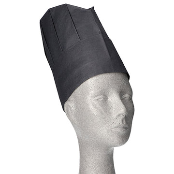 "WORK-INN/-PS" Kochmützen, Krepp 23 cm x 27,7 cm schwarz "Provence" Größenverstellbar klein