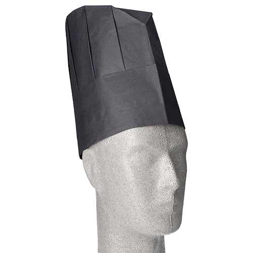 "WORK-INN/-PS" Kochmützen, Krepp 23 cm x 27,7 cm schwarz "Provence" Größenverstellbar klein