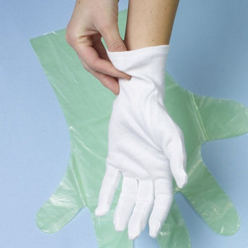 Paar "WORK-INN/-PS" Baumwollhandschuhe weiss Größe M