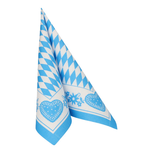 Servietten 1/4-Falz 40 cm x 40 cm "Bayrisch Blau"