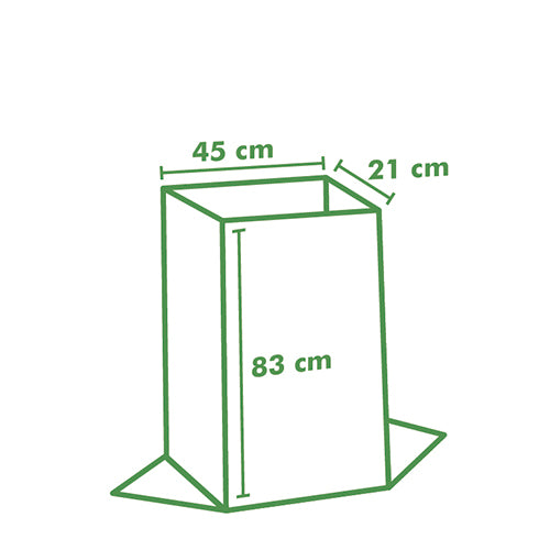 Abfallsäcke aus Papier "pure" 120 l 83 cm x 45 cm x 21 cm braun , 2-lagig