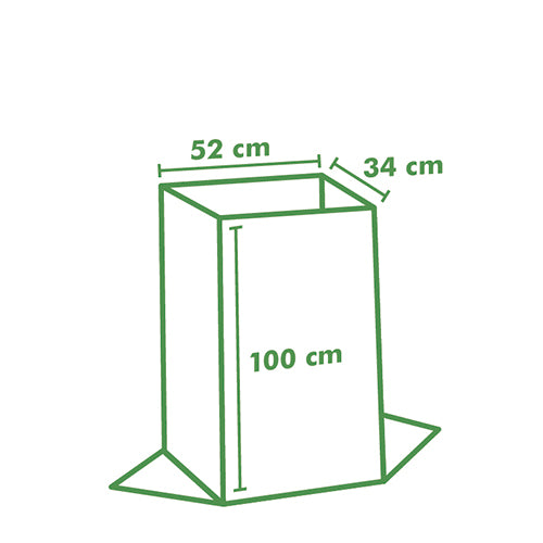 Abfallsäcke aus Papier "pure" 240 l 100 cm x 52 cm x 34 cm braun , 2-lagig