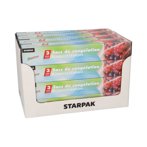 QuickSnap Gefrierbeutel 3 l 28 cm x 27 cm transparent in Faltschachtel