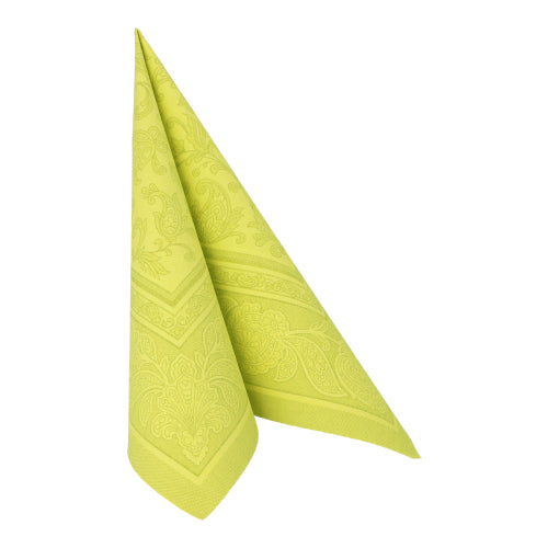 Servietten "ROYAL Collection" 1/4-Falz 40 cm x 40 cm limonengrün "Ornaments"