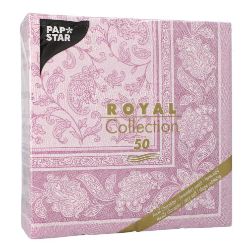Servietten "ROYAL Collection" 1/4-Falz 40 cm x 40 cm lila "Ornaments"