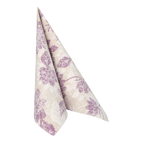 Servietten "ROYAL Collection" 1/4-Falz 40 cm x 40 cm lila "Flowers"