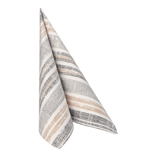 Servietten "ROYAL Collection" 1/4-Falz 40 cm x 40 cm grau "Stripes"