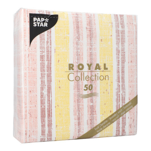 Servietten "ROYAL Collection" 1/4-Falz 40 cm x 40 cm gelb "Stripes"