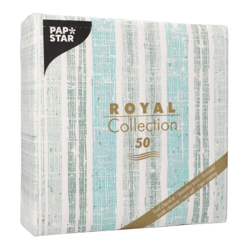 Servietten "ROYAL Collection" 1/4-Falz 40 cm x 40 cm dunkelgrün "Stripes"