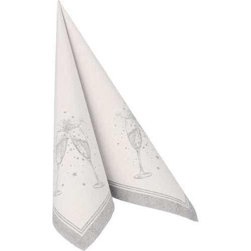 Servietten "ROYAL Collection" 1/4-Falz 40 cm x 40 cm silber "Festivities"