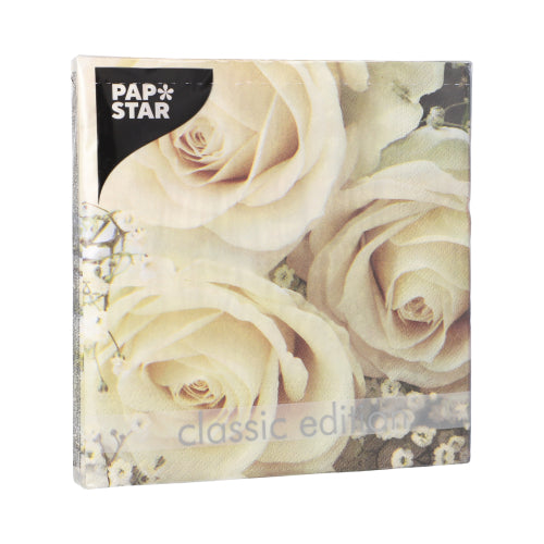 Servietten, 3-lagig 1/4-Falz 33 cm x 33 cm "Royal Flower"