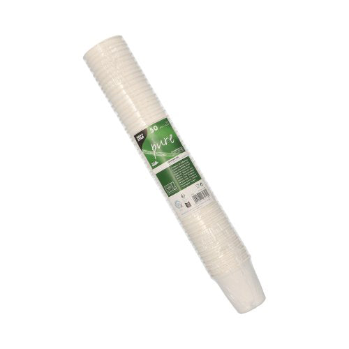 Trinkbecher Zuckerrohr "pure" 0,1 l Ø 6,3 cm · 6,5 cm weiss für Heißgetränke