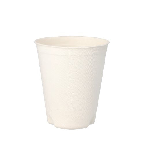 Trinkbecher Zuckerrohr "pure" 0,3 l Ø 9 cm · 10 cm weiss für Heißgetränke