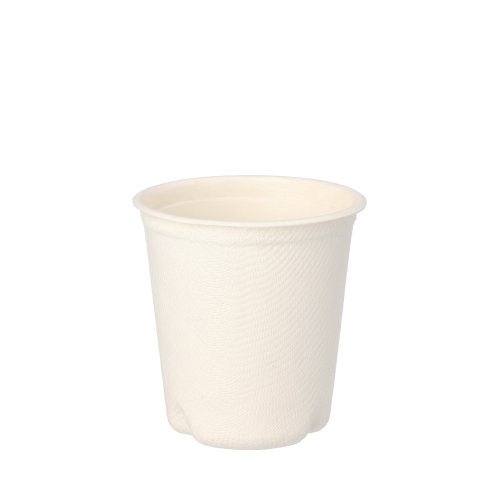 Trinkbecher Zuckerrohr "pure" 0,1 l Ø 6,3 cm · 6,5 cm weiss für Heißgetränke