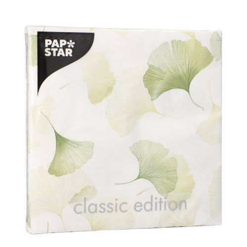 Servietten, 3-lagig 1/4-Falz 33 cm x 33 cm "Light Ginko"