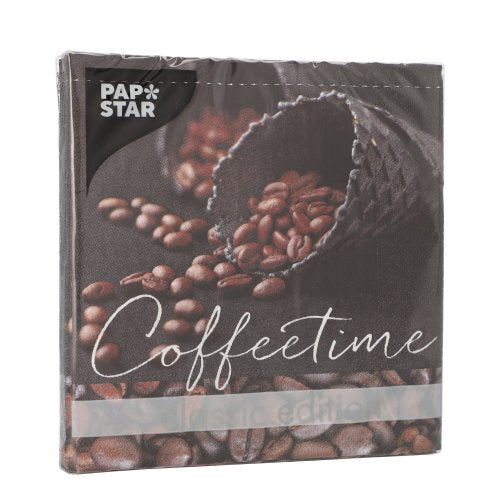 Servietten, 3-lagig 1/4-Falz 33 cm x 33 cm "Coffeetime"