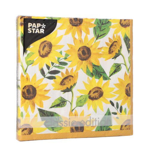 Servietten, 3-lagig 1/4-Falz 33 cm x 33 cm "Sunflowers"