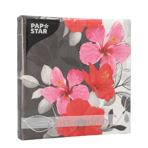 Servietten, 3-lagig 1/4-Falz 33 cm x 33 cm "Hibiscus"