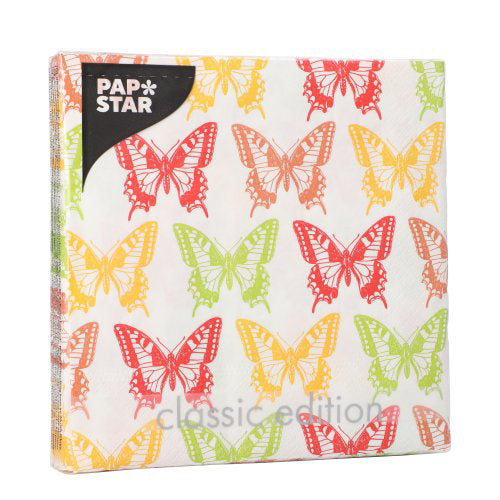 Servietten, 3-lagig 1/4-Falz 33 cm x 33 cm "Butterflies"